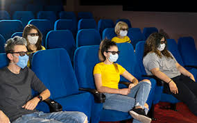 Watching a movie with masks 